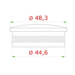 Ukončenie na trubku ø 48,3 mm, brúsená nerez AISI 304 Ukončenie na trubku ø 48,3 mm, brúsená nerez AISI 304